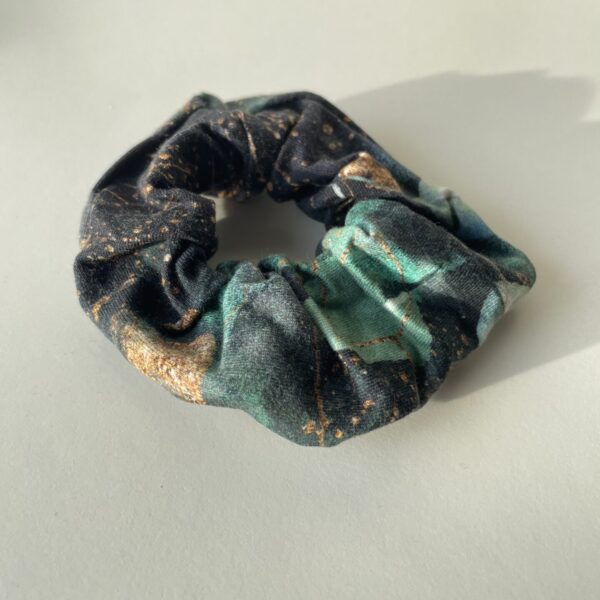 Scrunchie goud & groen